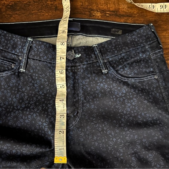 MOTHER The Looker Foulard Me Once Jeans Blue Tile Print Low-rise Skinny Size 26 - Picture 11 of 13